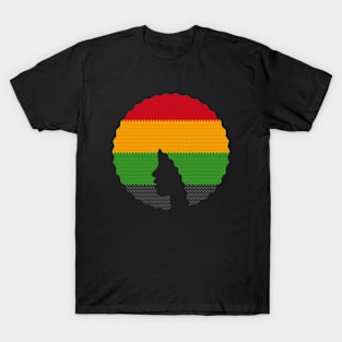 Afro Hair Woman with African Rasta Colors, Black History T-Shirt